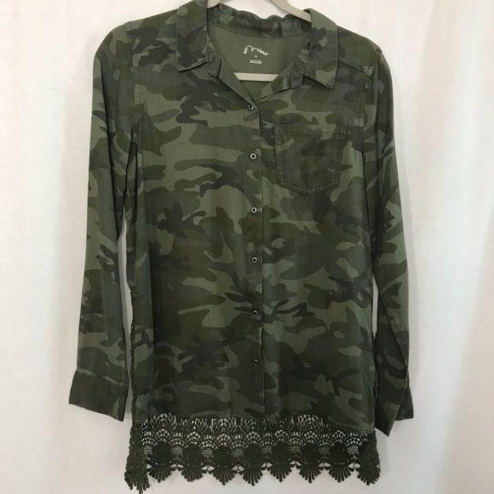 Art Class Shirt Girls Juniors X-Large‎ Camouflage Top/Shacket Grunge Hunting